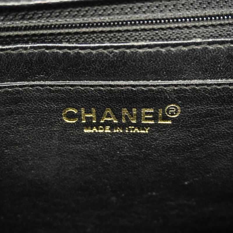 Chanel Handbag Matelasse Caviar Skin Black Gold Hardware Women