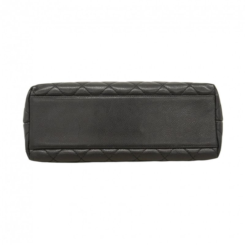 Chanel Handbag Matelasse Caviar Skin Black Gold Hardware Women