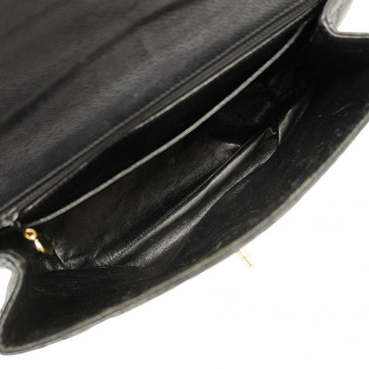 Chanel Handbag Matelasse Caviar Skin Black Gold Hardware Women