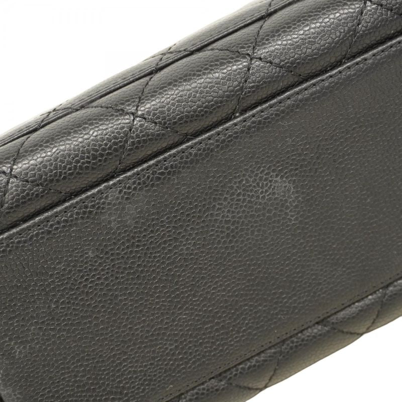 Chanel Handbag Matelasse Caviar Skin Black Gold Hardware Women