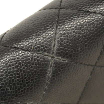 Chanel Handbag Matelasse Caviar Skin Black Gold Hardware Women