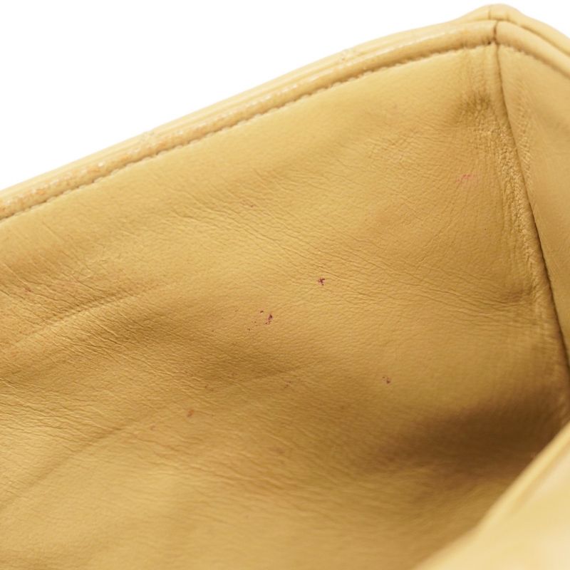 Chanel Shoulder Bag Matelasse Lambskin Beige Gold Hardware Women