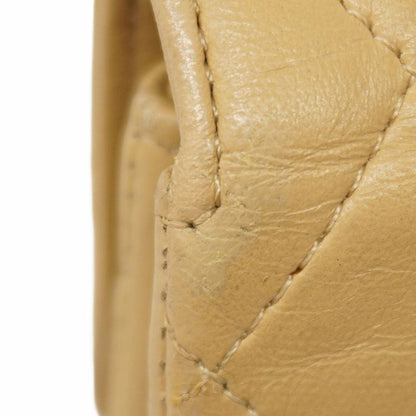 Chanel Shoulder Bag Matelasse Lambskin Beige Gold Hardware Women