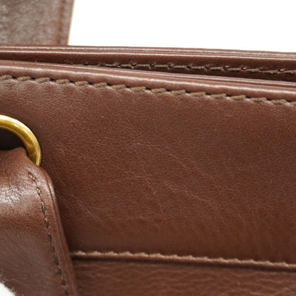 Chanel Tote Leather Brown Gold Hardware 2way Bag Ladies