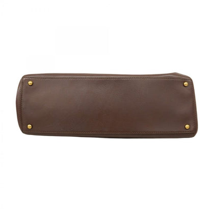 Chanel Tote Leather Brown Gold Hardware 2way Bag Ladies