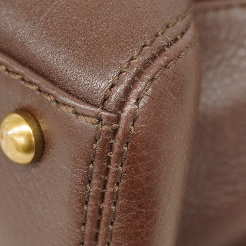 Chanel Tote Leather Brown Gold Hardware 2way Bag Ladies