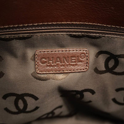 Chanel Tote Leather Brown Gold Hardware 2way Bag Ladies