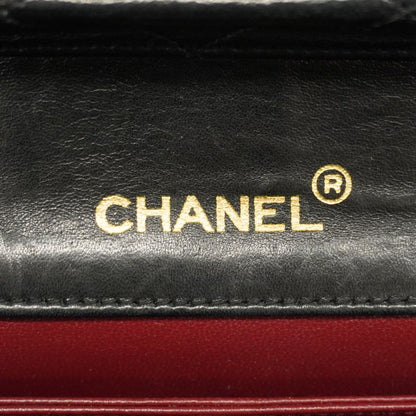 Chanel Shoulder Bag Matelasse Lambskin Black Gold Hardware Women
