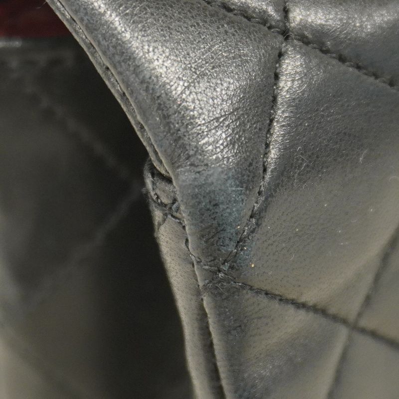 Chanel Shoulder Bag Matelasse Lambskin Black Gold Hardware Women