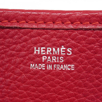 Hermes Shoulder Bag Evelyn 1GM Taurillon Clemence Rouge Vif Silver Hardware □G