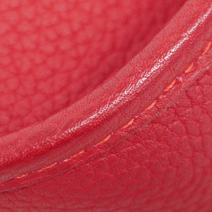 Hermes Shoulder Bag Evelyn 1GM Taurillon Clemence Rouge Vif Silver Hardware □G