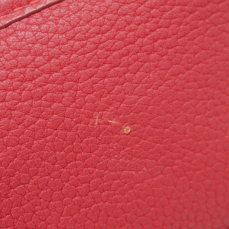 Hermes Shoulder Bag Evelyn 1GM Taurillon Clemence Rouge Vif Silver Hardware □G