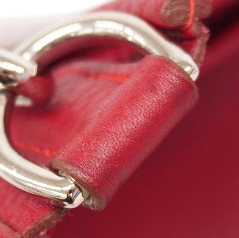 Hermes Shoulder Bag Evelyn 1GM Taurillon Clemence Rouge Vif Silver Hardware □G