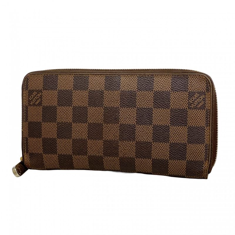 Louis Vuitton Long Wallet Damier Zippy Wallet N60015 Ebène Men Women Unisex