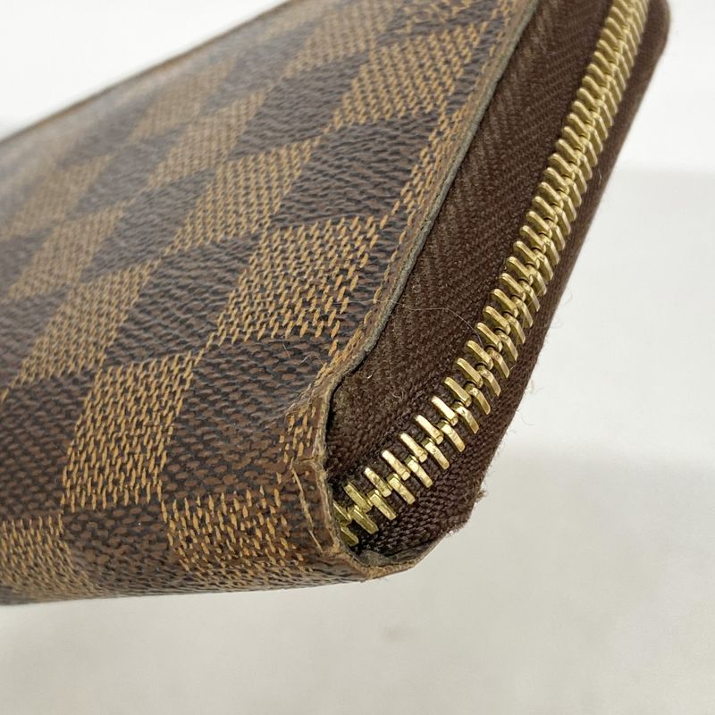 Louis Vuitton Long Wallet Damier Zippy Wallet N60015 Ebène Men Women Unisex