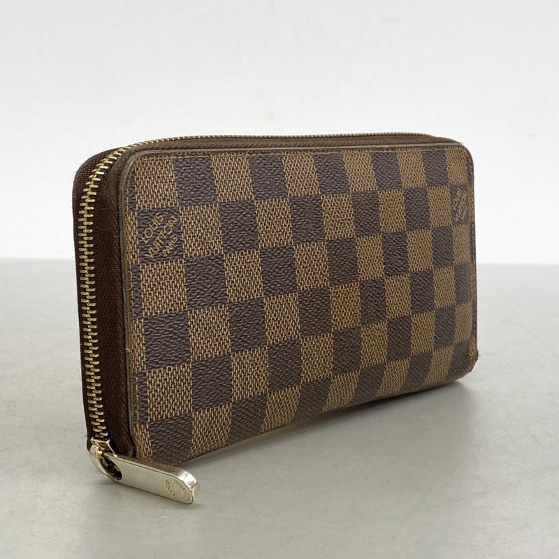 Louis Vuitton Long Wallet Damier Zippy Wallet N60015 Ebène Men Women Unisex