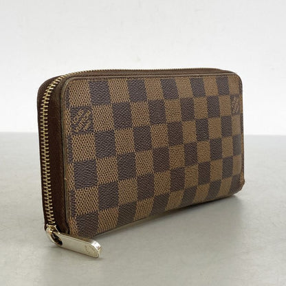 Louis Vuitton Long Wallet Damier Zippy Wallet N60015 Ebène Men Women Unisex