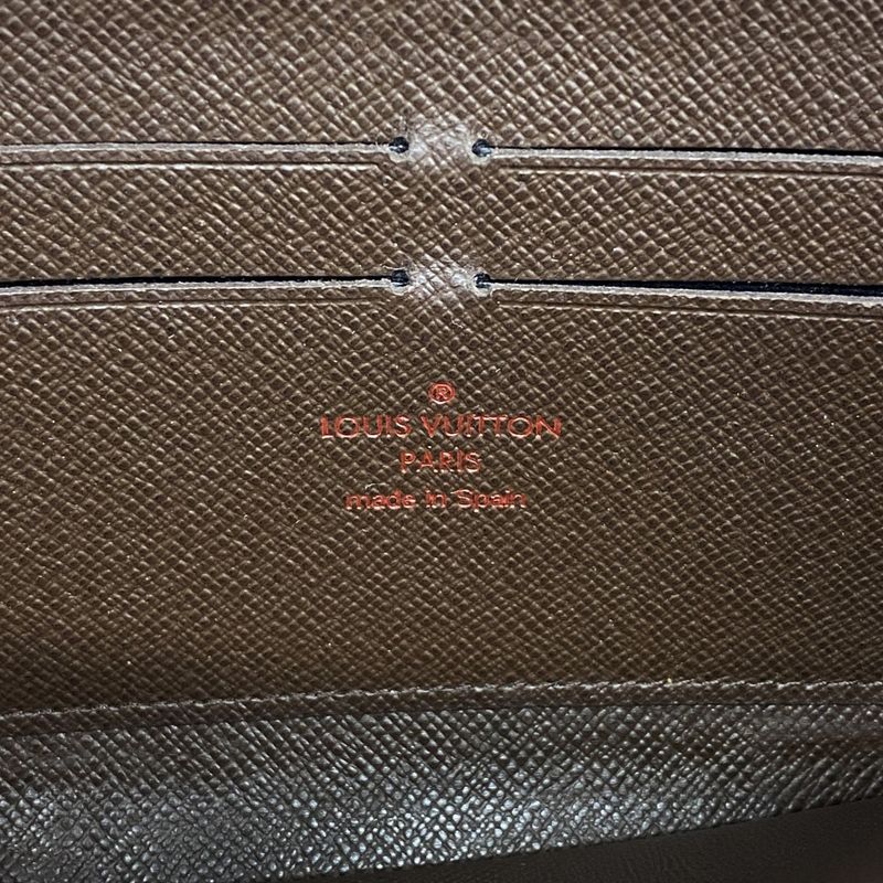 Louis Vuitton Long Wallet Damier Zippy Wallet N60015 Ebène Men Women Unisex