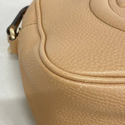 Gucci Shoulder Bag Soho 308364 Leather Beige Chien Pan Gold Hardware Women