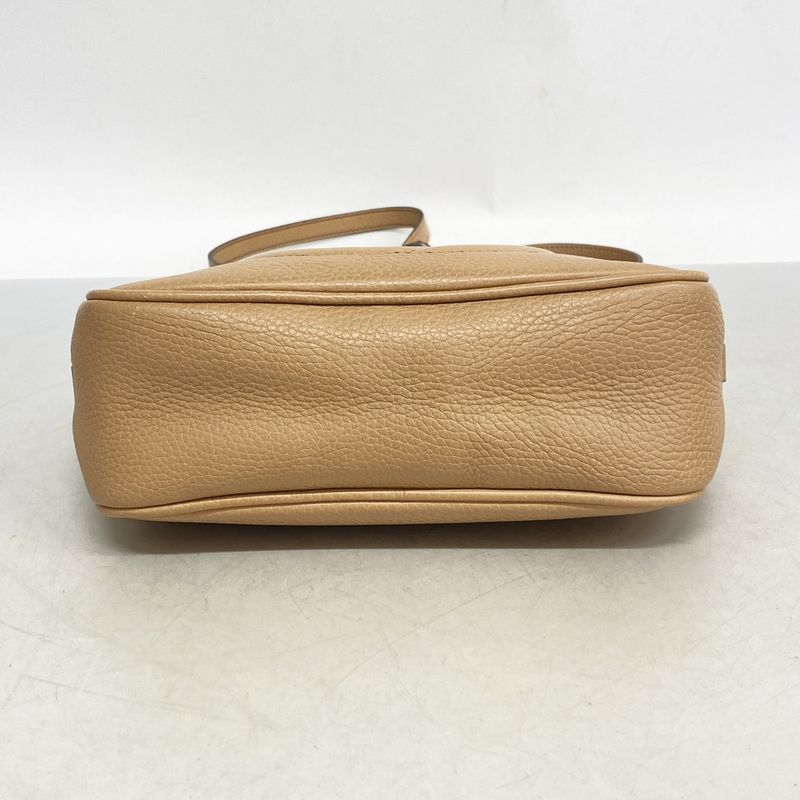 Gucci Shoulder Bag Soho 308364 Leather Beige Chien Pan Gold Hardware Women