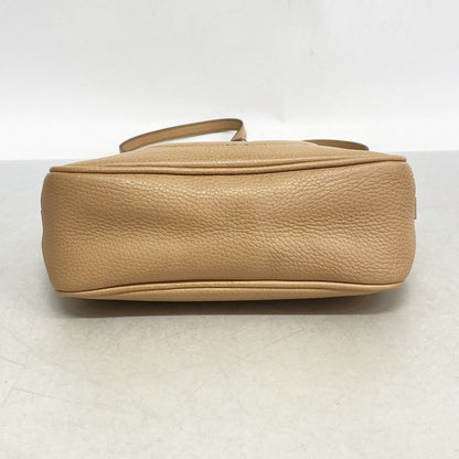 Gucci Shoulder Bag Soho 308364 Leather Beige Chien Pan Gold Hardware Women