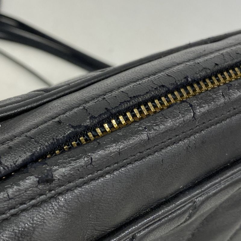 Chanel Shoulder Bag Lambskin Black Gold Hardware Women