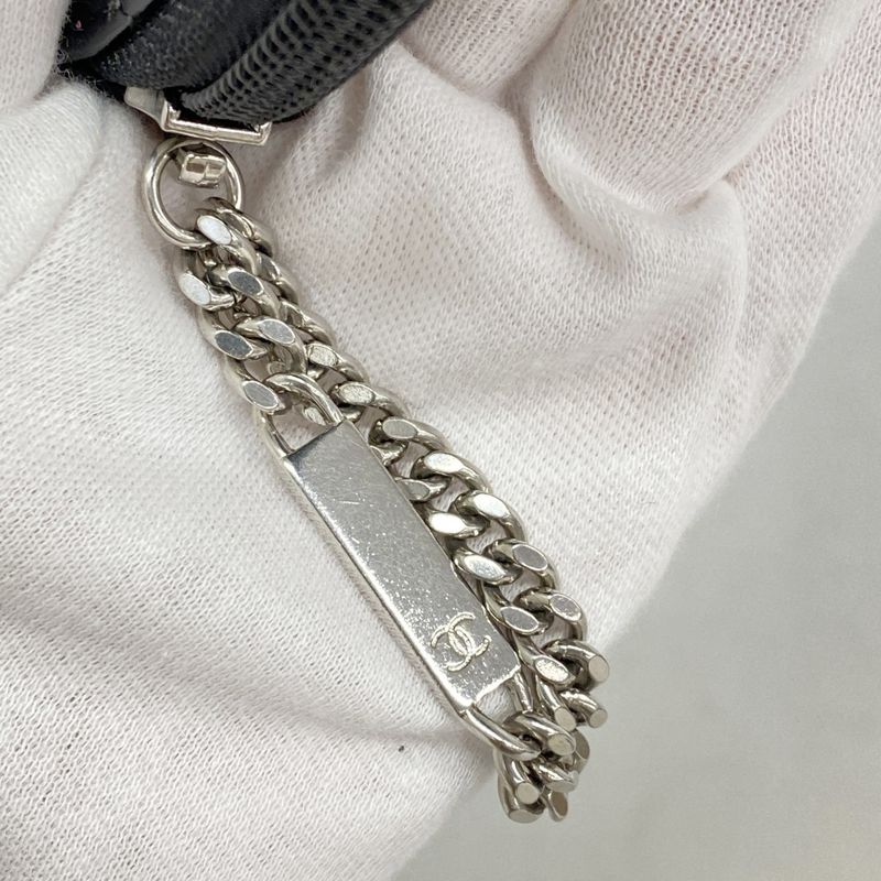 Chanel Long Wallet Cambon Lambskin Black Silver Hardware Women