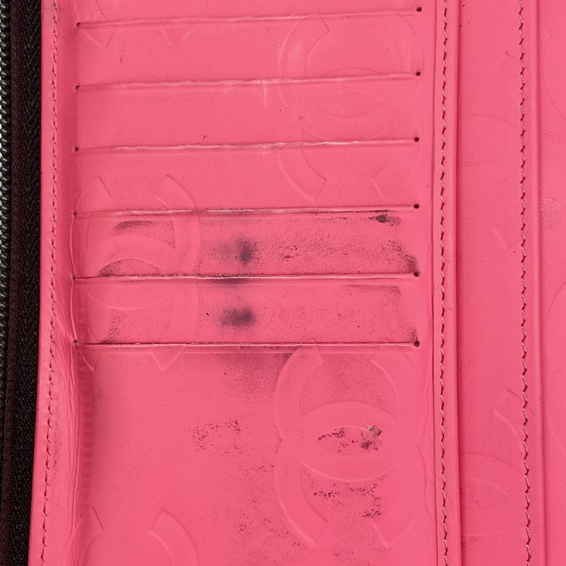 Chanel Long Wallet Cambon Lambskin Black Silver Hardware Women