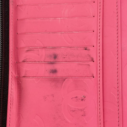 Chanel Long Wallet Cambon Lambskin Black Silver Hardware Women