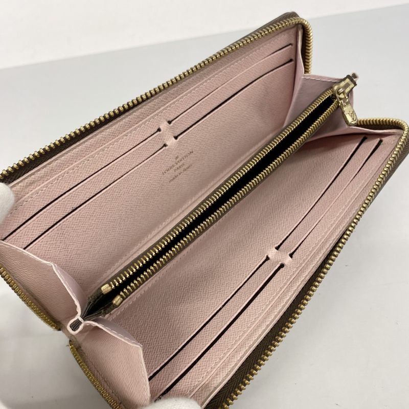 Louis Vuitton Long Wallet Monogram Portefeuille Clemence M61298 Brown Rose