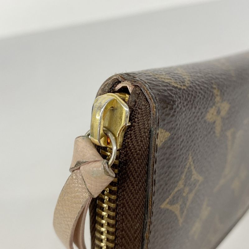 Louis Vuitton Long Wallet Monogram Portefeuille Clemence M61298 Brown Rose