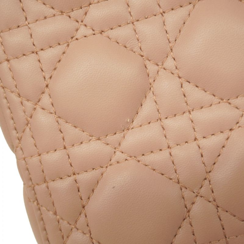 Christian Dior Handbag Canage Lady Dior Leather Pink Chien Pan Gold Hardware