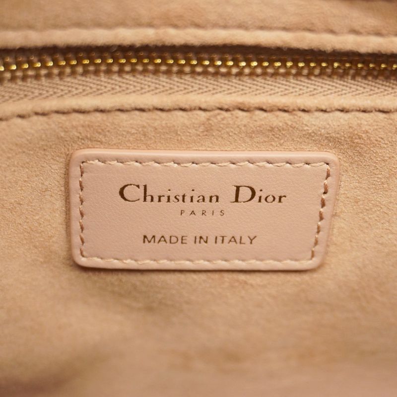 Christian Dior Handbag Canage Lady Dior Leather Pink Chien Pan Gold Hardware