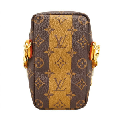 Louis Vuitton Shoulder Bag Monogram Stripe NIGO Double Phone Pouch M81005 Brown