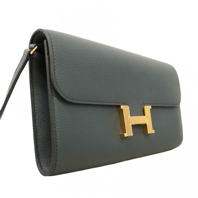 Hermes Shoulder Wallet Constance Togo Evercolor New Veil Fonce Gold Hardware B