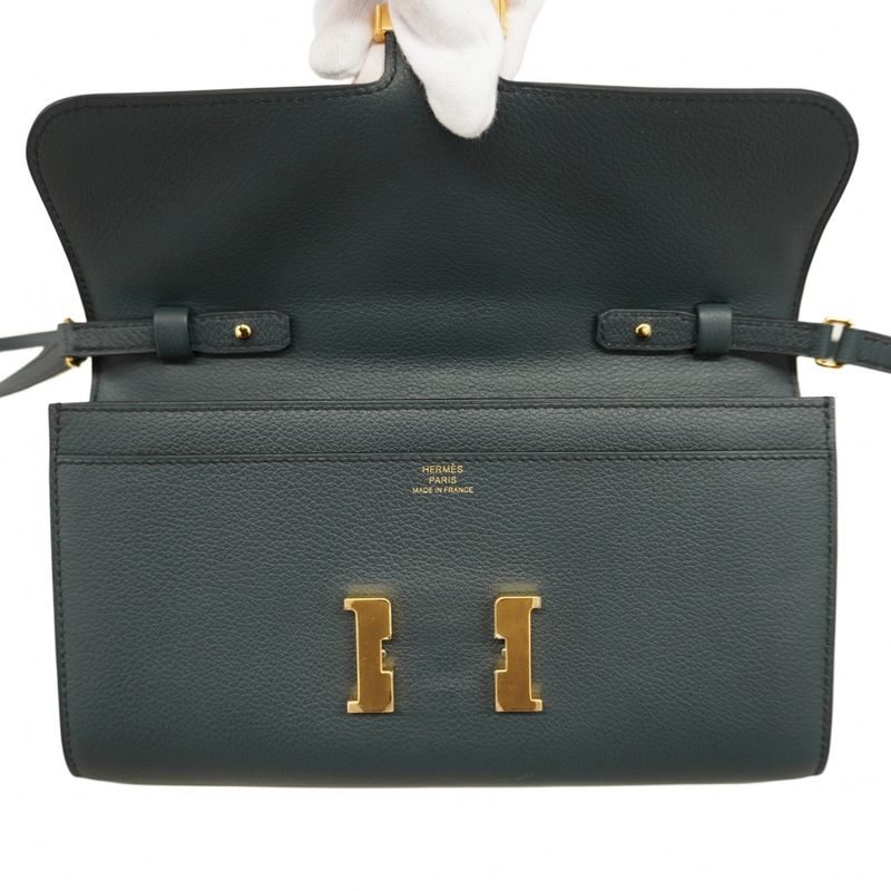 Hermes Shoulder Wallet Constance Togo Evercolor New Veil Fonce Gold Hardware B