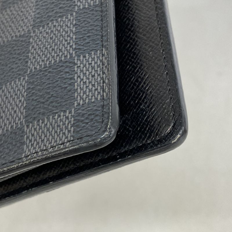 Louis Vuitton Long Wallet Damier Graphite Formerly Shape Portefeuille Brazza