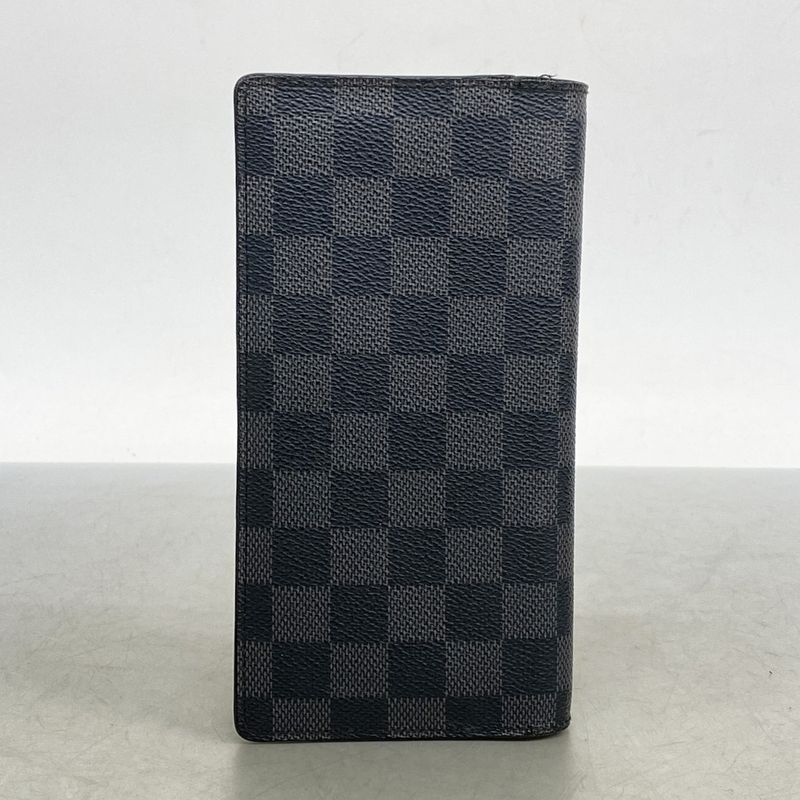 Louis Vuitton Long Wallet Damier Graphite Formerly Shape Portefeuille Brazza