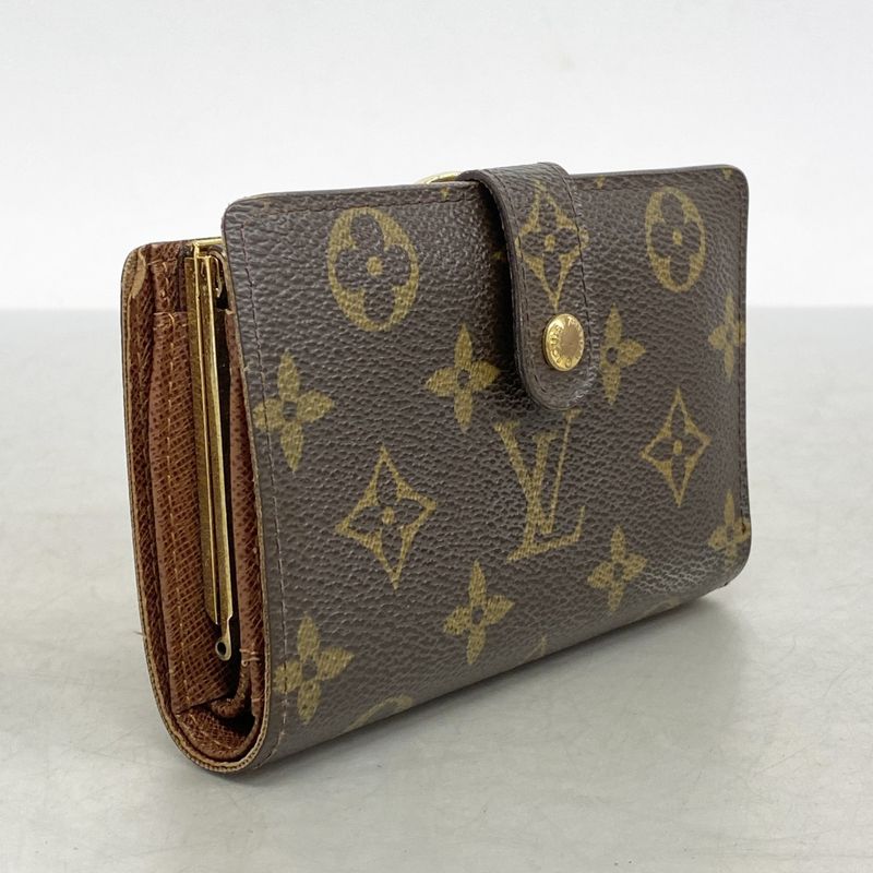 Louis Vuitton Wallet Monogram Porte Monnaie Viennois M61663 Brown Ladies