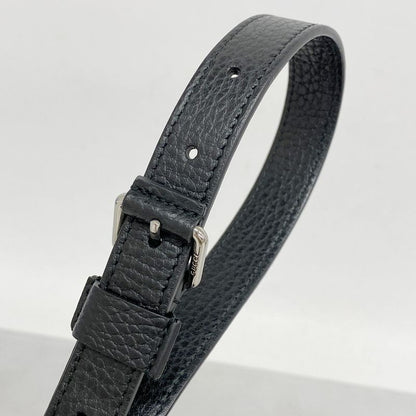 Gucci Shoulder Bag GG Nylon 510339 Nylon Black Silver Hardware Men Women Unisex