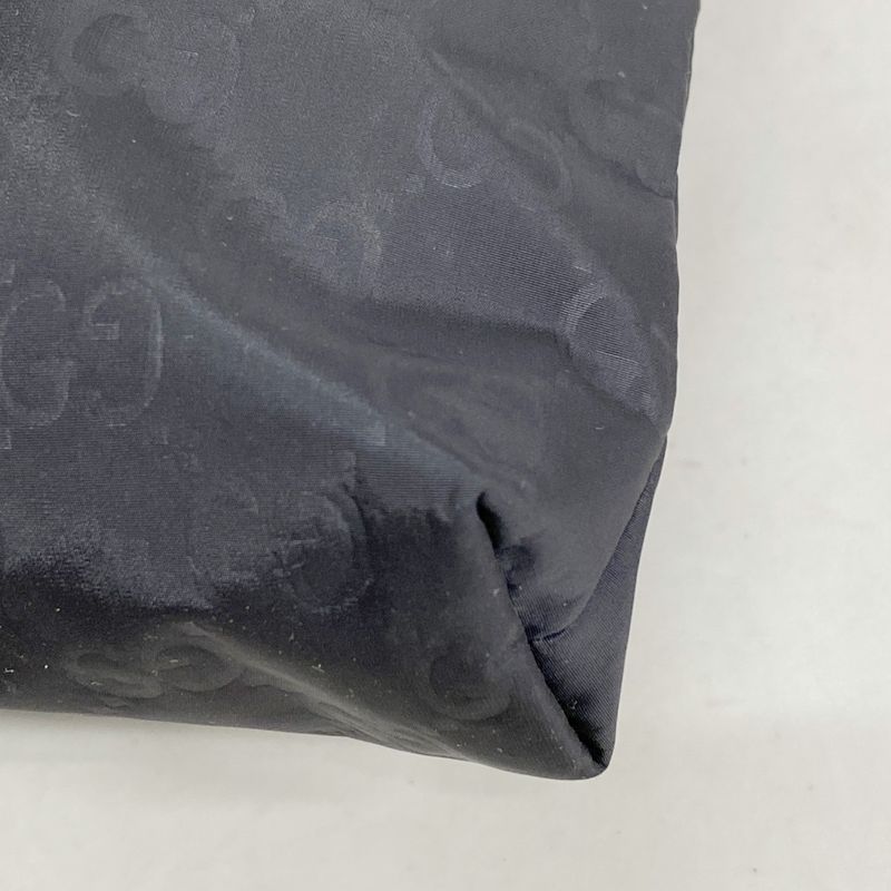 Gucci Shoulder Bag GG Nylon 510339 Nylon Black Silver Hardware Men Women Unisex