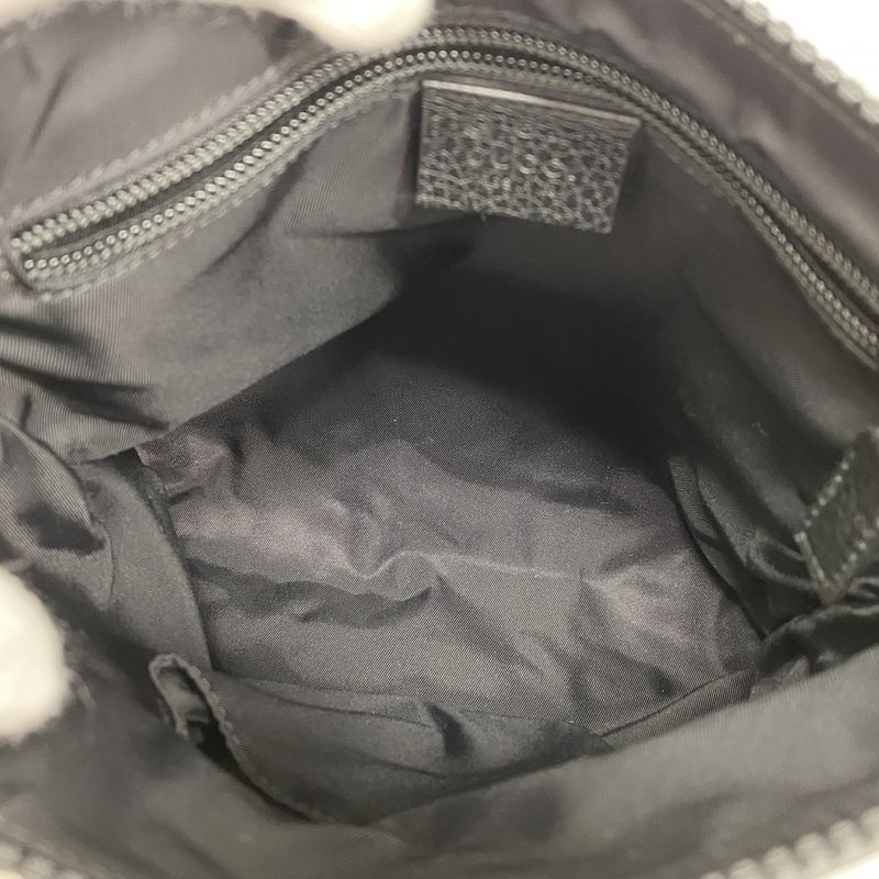 Gucci Shoulder Bag GG Nylon 510339 Nylon Black Silver Hardware Men Women Unisex