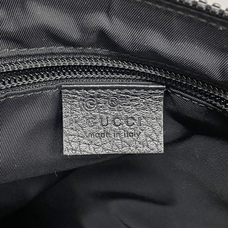 Gucci Shoulder Bag GG Nylon 510339 Nylon Black Silver Hardware Men Women Unisex