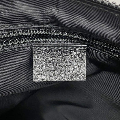 Gucci Shoulder Bag GG Nylon 510339 Nylon Black Silver Hardware Men Women Unisex