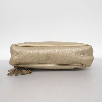 Gucci Shoulder Bag Soho 308983 Leather Beige Chien Pan Gold Hardware Women