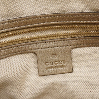 Gucci Shoulder Bag Soho 308983 Leather Beige Chien Pan Gold Hardware Women