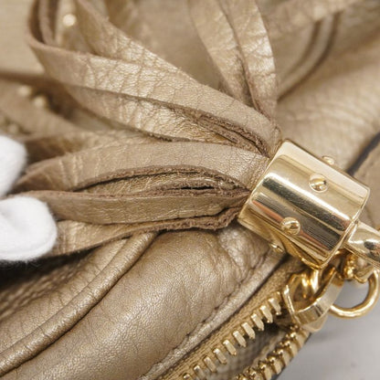 Gucci Shoulder Bag Soho 308983 Leather Beige Chien Pan Gold Hardware Women