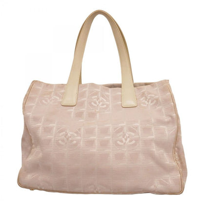 Chanel Tote New Travel Nylon Pink White Women's