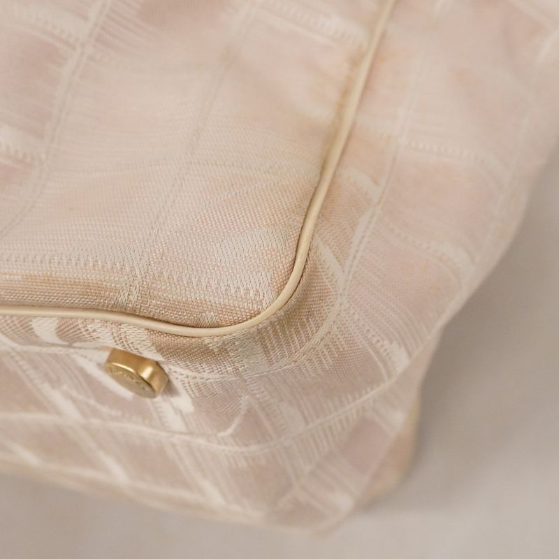 Chanel Tote New Travel Nylon Pink White Women's