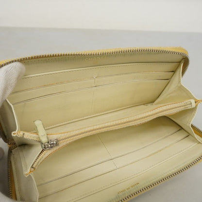 Chanel Long Wallet Canvas Yellow Silver Hardware Women